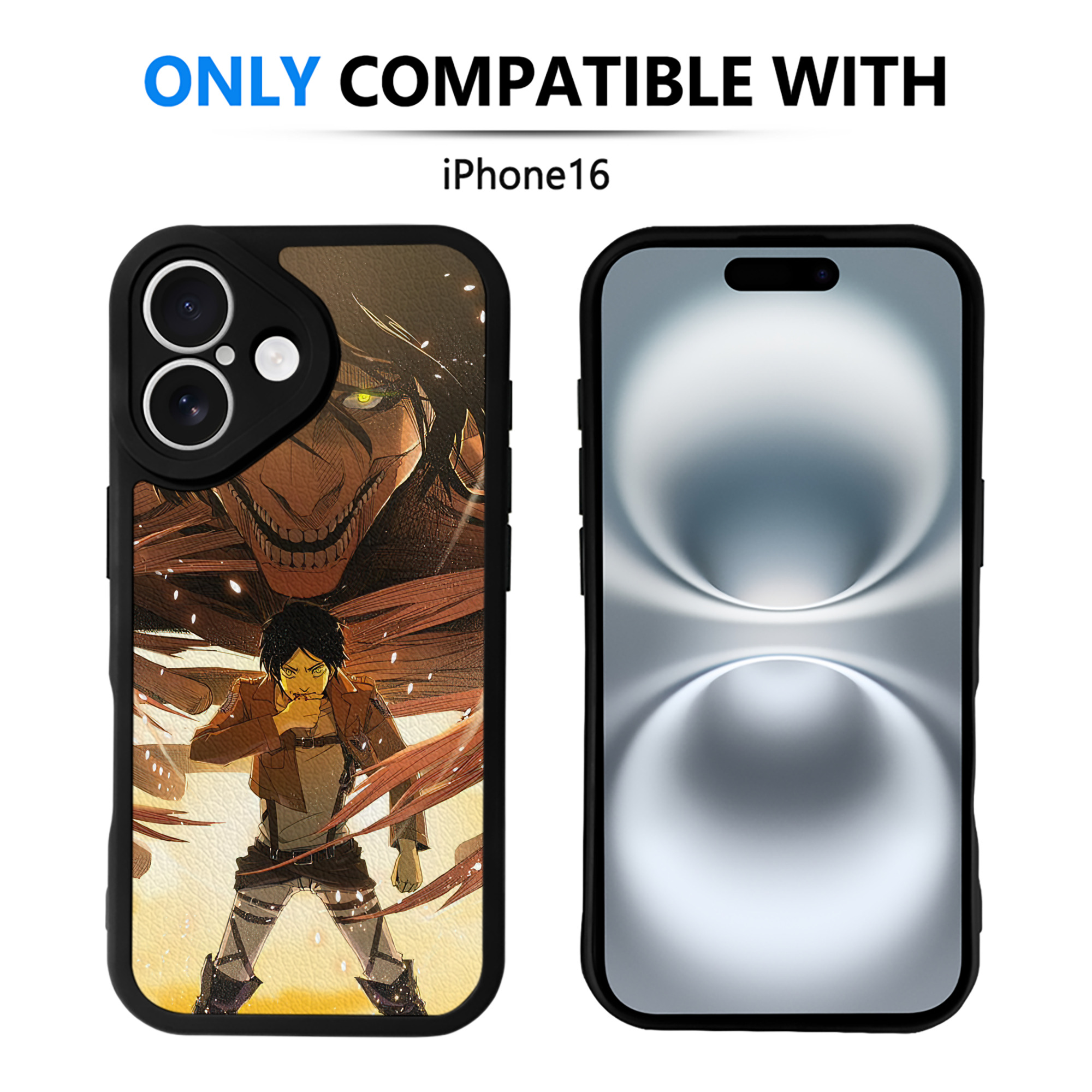 （画像用） 進撃の巨人 Attack on Titan 【iPhone 16シリーズ対応】シリコンスマホケース（レザー調） 材質：シリコン